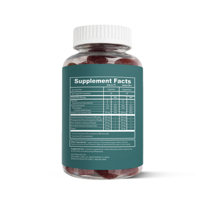 Supplement bottle with a green label showing 'Supplement Facts' on a white background
